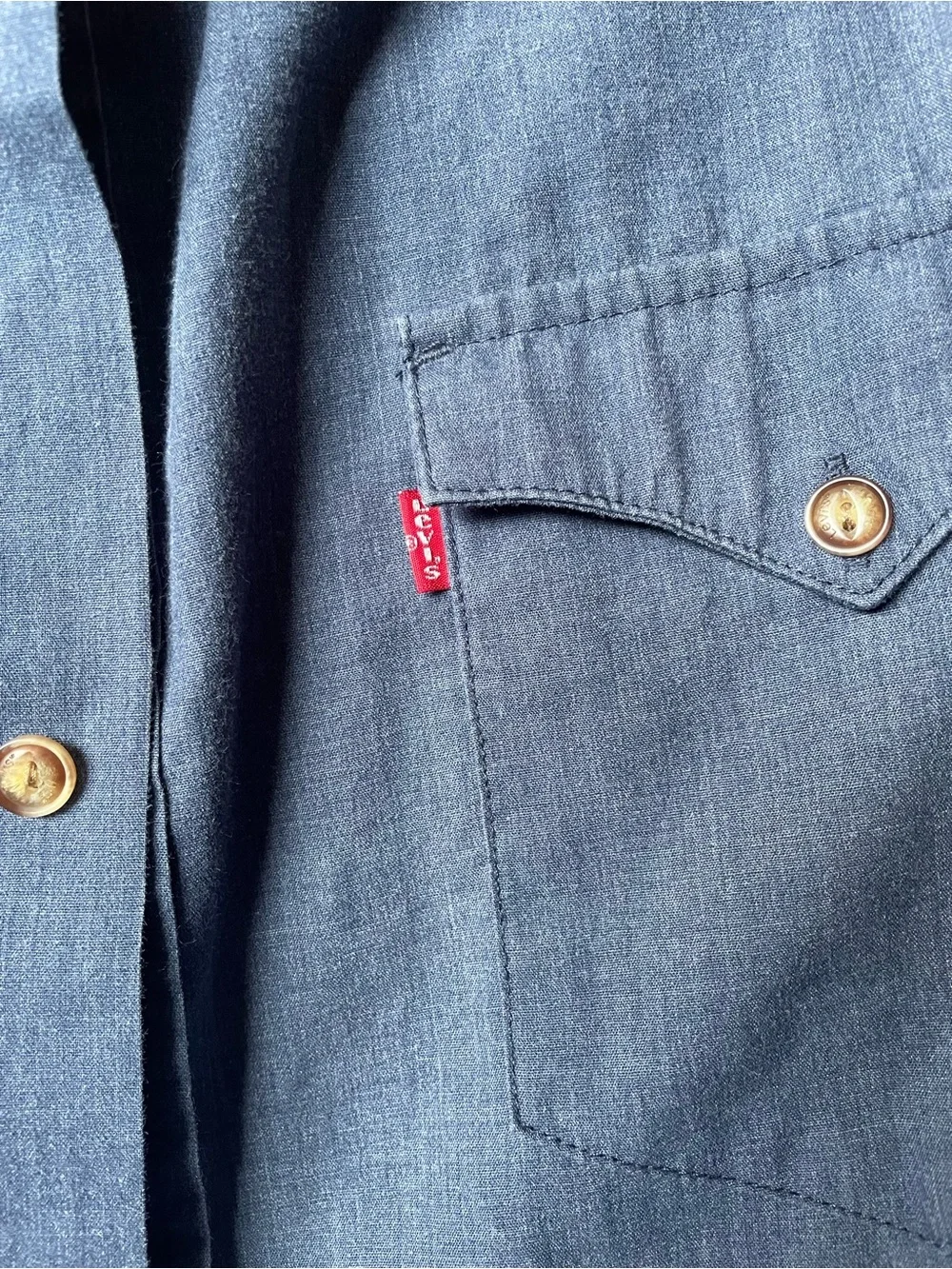 Levi’s Mens Dark Blue Denim Button-Up Shirt size XL